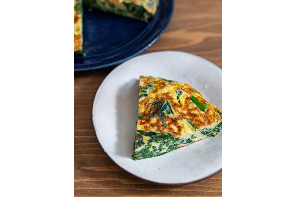 ちぢみほうれんそうのチーズオムレツの画像