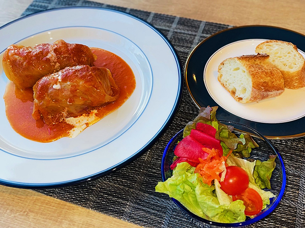 雪の下キャベツのロールキャベツ